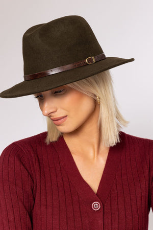 Carraig Donn Fedora Hat in Khaki