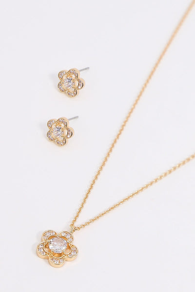 Carraig Donn Flower Necklace in Gold