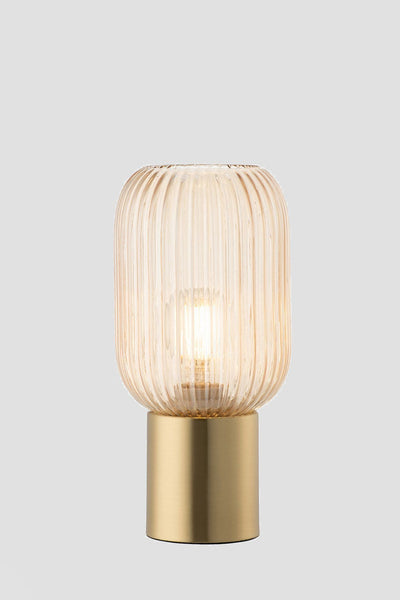 Carraig Donn Fluted Glass Table Lamp - Amber