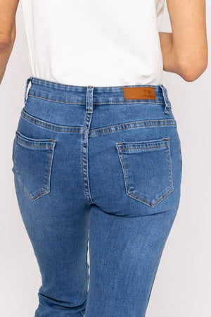 Carraig Donn Frayed Hem Jeans in Denim