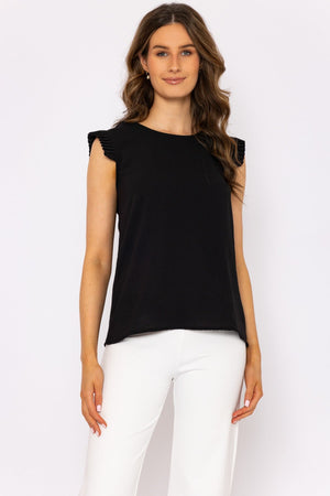 Frill Sleeve Top in Black