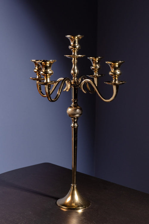 Gold 5 Arm Candelabra