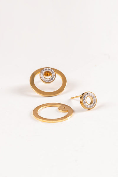 Carraig Donn Gold Double Circle Earrings - Soul Special