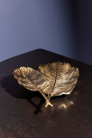 Gold Double Feather Platter