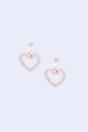 Gold Hoop & Heart Earrings