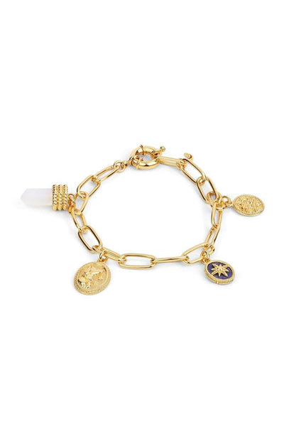 Carraig Donn Gold Plated Bracelet with Opalite Charms