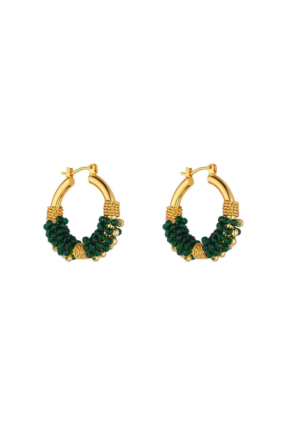 Carraig Donn Green Cluster Hoops