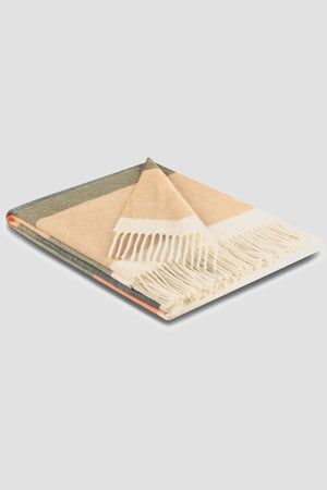 Carraig Donn Green Striped & Fringed Throw