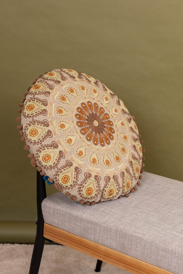 Carraig Donn Hannah Round Embroidered Cushion