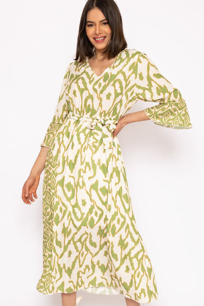 Carraig Donn Helen Green Printed Midi Dress