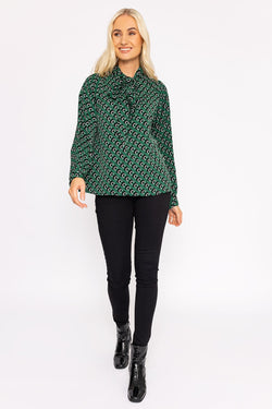 Carraig Donn Heritage Print Blouse in Green