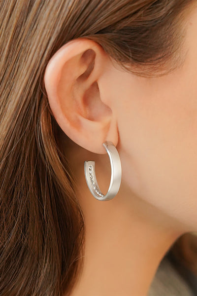 Carraig Donn Hoop Earrings with Clear Stones