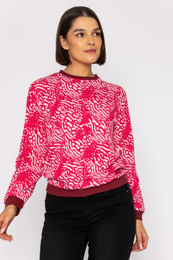 Carraig Donn Jacquard Sweatshirt in Pink