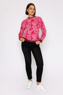 Carraig Donn Jacquard Sweatshirt in Pink