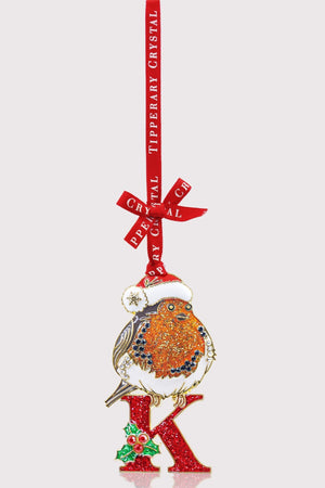 Carraig Donn K Alphabet Robin Christmas Tree Decoration