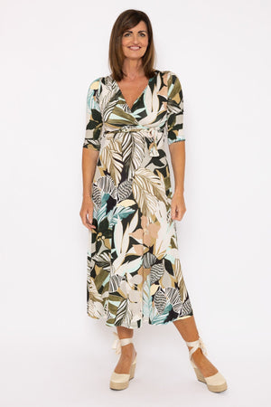 Khaki Print Maxi Dress