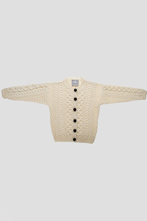 Carraig Donn Kids Aran Cardigan in Cream