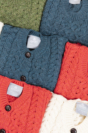 Carraig Donn Kids Aran Cardigan in Cream