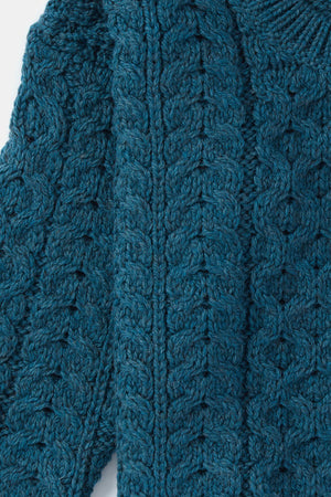 Carraig Donn Kids Aran Jumper in Blue