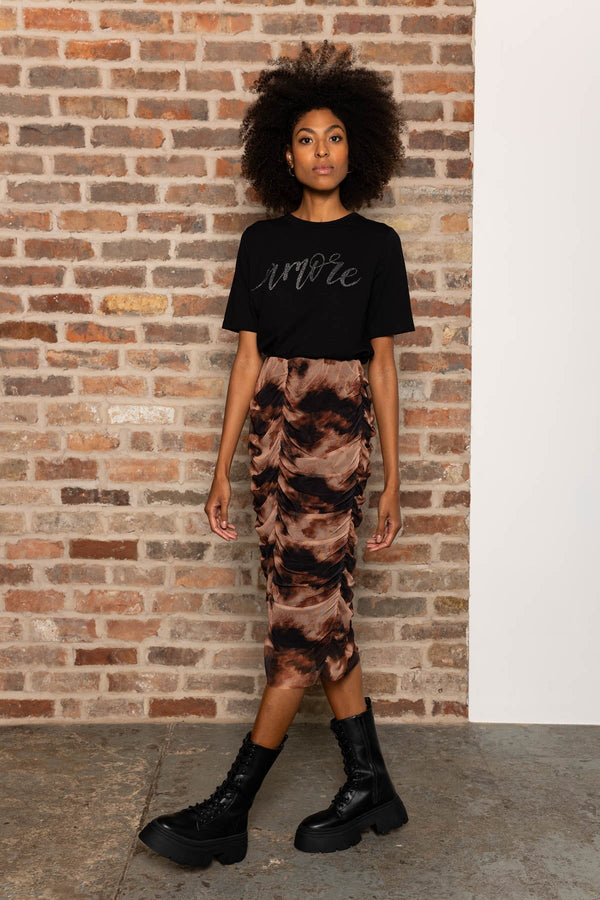 Carraig Donn Kimora Skirt in Brown Print