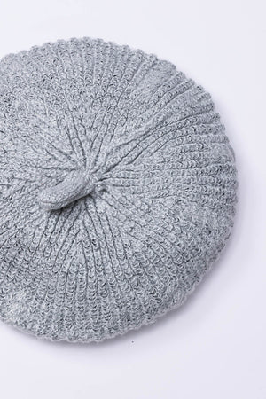 Knitted Beret in Grey