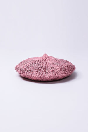 Knitted Beret in Pink