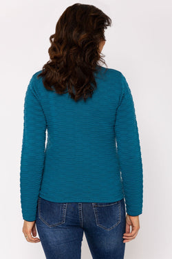 Carraig Donn Knitted Zip Jacket in Teal