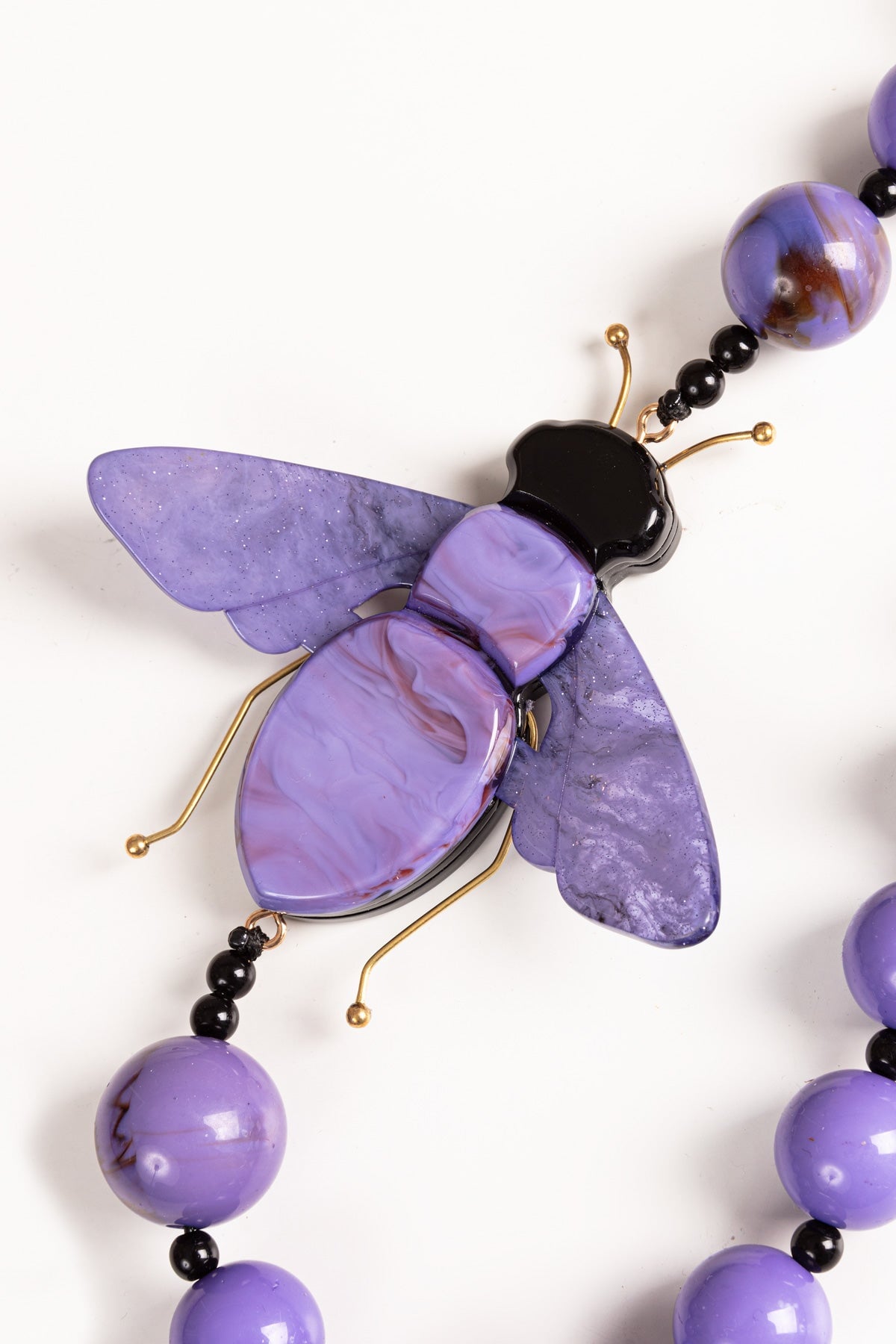 Purple Large Paper Bead Necklace — Zel Haiti