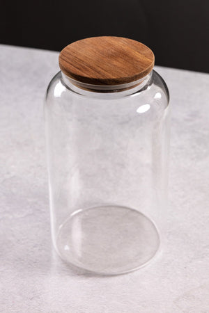 Large Glass Lidded Storage Jar