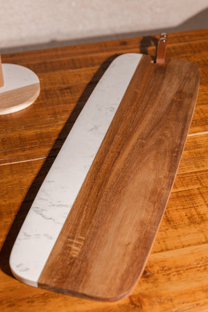 Large Marble And Acacia Serving Board