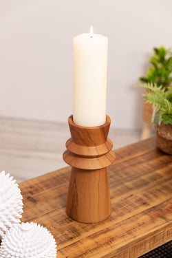 Carraig Donn Large Wood Candle Holder