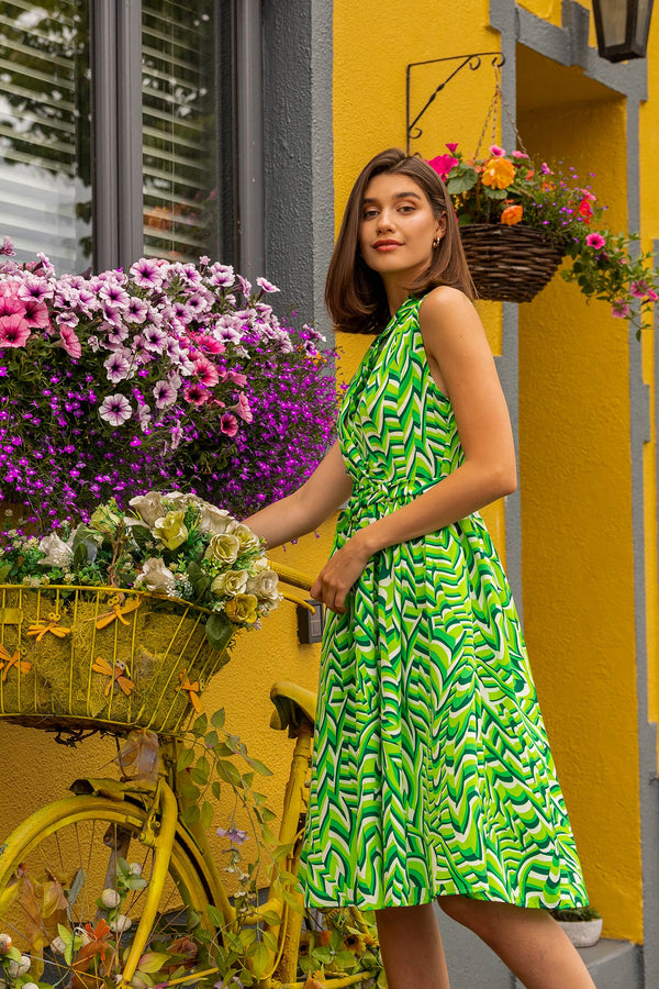 Carraig Donn Leana Dress in Green Print