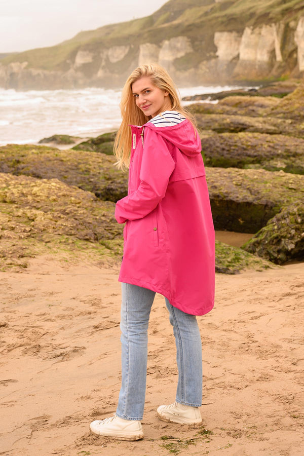 Carraig Donn Long Beachcomber Jacket in Pink