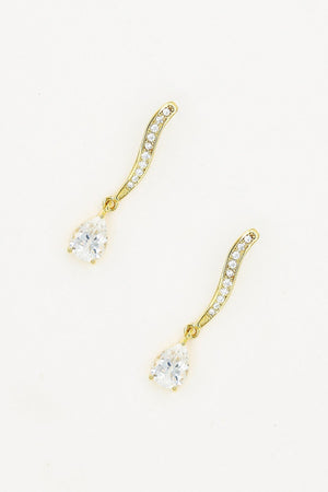 Long Diamante Drop Earrings