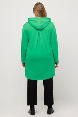 Carraig Donn Long Hooded Half Zipper Sweatshirt in Green