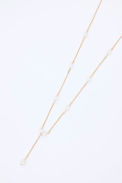 Carraig Donn Long Pearl Necklace in Gold