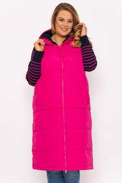 Carraig Donn Long Quilted Gilet in Pink