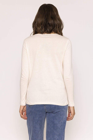 Carraig Donn Long Sleeve Basic Tee in Ivory