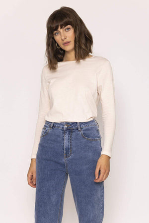 Carraig Donn Long Sleeve Basic Tee in Ivory