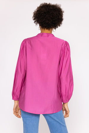 Carraig Donn Long Sleeve Spring Blouse in Pink