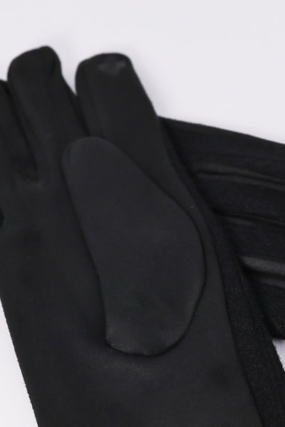 Carraig Donn Lurex Thread Pom Gloves in Black