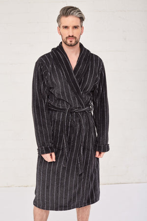 Mens Luxury Dressing Gown in Charcoal