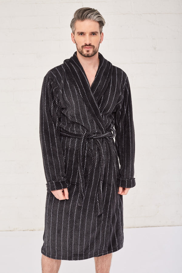 Carraig Donn Mens Luxury Dressing Gown in Charcoal