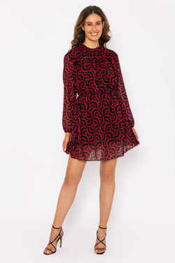 Carraig Donn Millie Mini Dress in Red Print