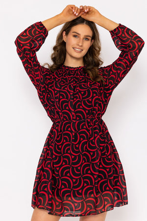 Millie Mini Dress in Red Print