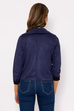 Carraig Donn Navy Suede Cover Up Jacket
