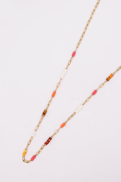 Carraig Donn Necklace with Orange Links
