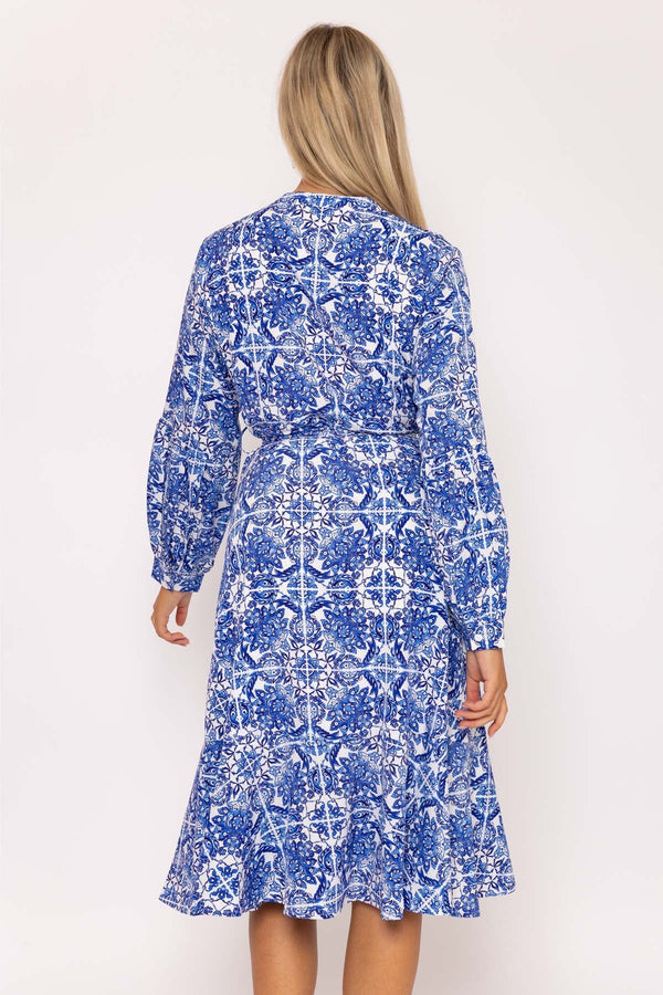 Carraig Donn Norah Blue Printed Midi Dress