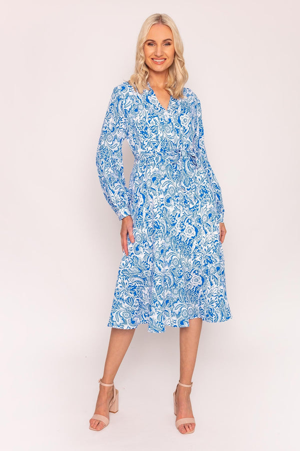Carraig Donn Norah Dress in Blue Print
