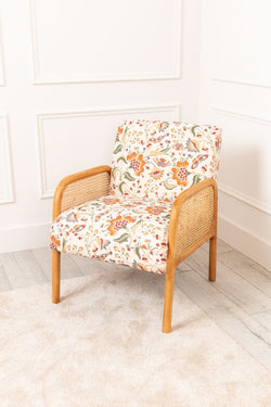 Carraig Donn Oak Wood Upholstered Rattan Chair